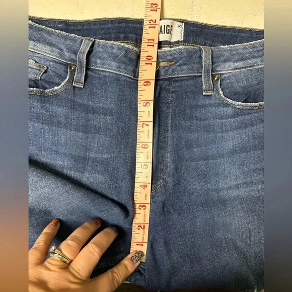 Paige Women’s Jeans Size 31 Blue Denim Stretch High Rise Hoxton Crop - Picture 5 of 8